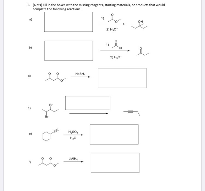 Solved 1. (6 pts) Fill in the boxes with the missing | Chegg.com