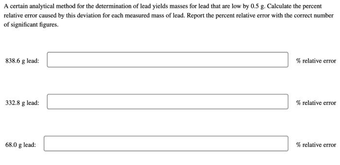 Solved A certain analytical method for the determination of | Chegg.com