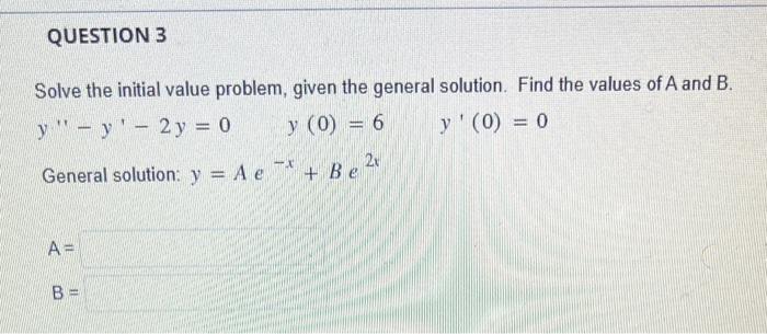 Solved Solve The Initial Value Problem, Given The General | Chegg.com