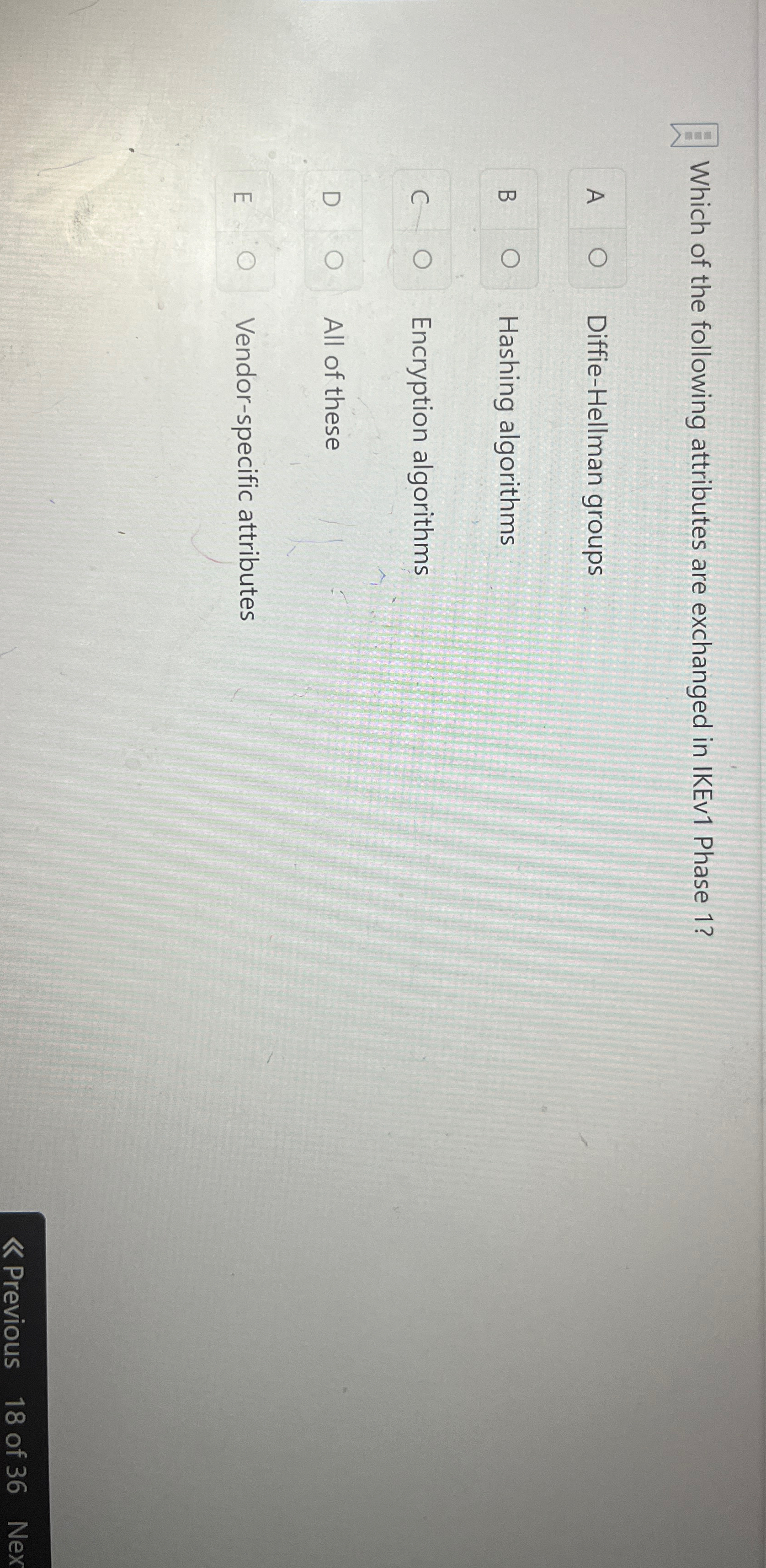 Solved Which of the following attributes are exchanged in | Chegg.com