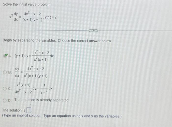 Solved Determine whether the equation is exact. If it is,