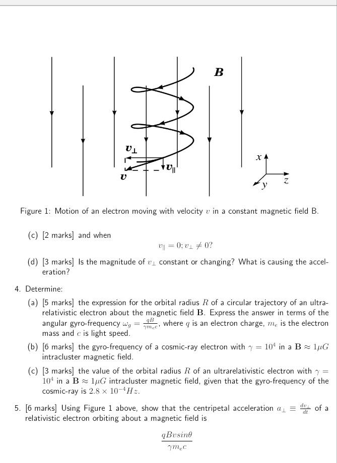 Solved Figure 1 Motion of an electron moving with velocity