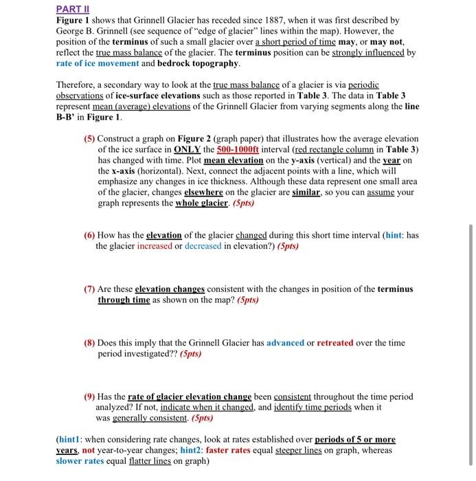 Geomorphology: Exercise 6 GLACIAL PROCESSES PARTI | Chegg.com