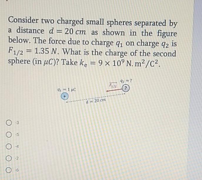 Solved Consider Two Charged Small Spheres Separated By A | Chegg.com