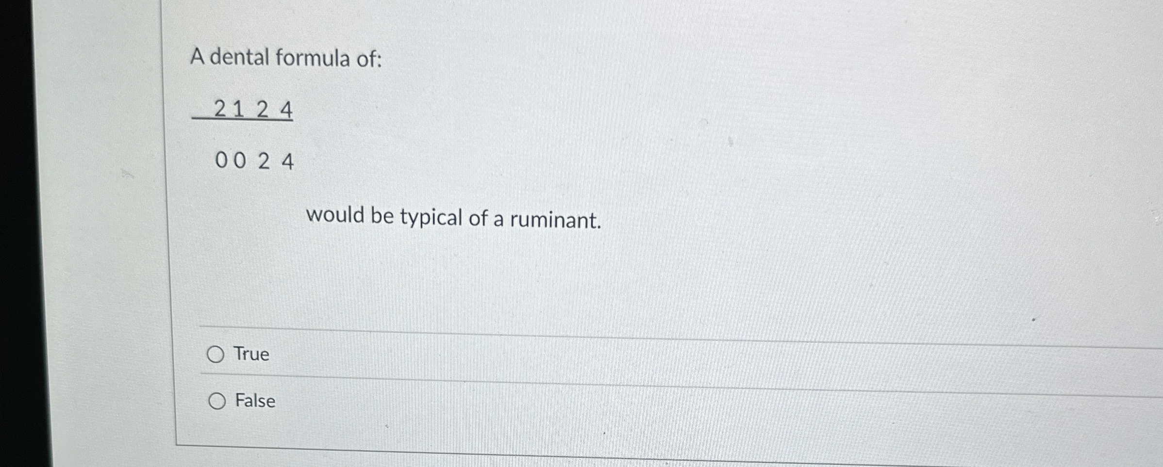 Solved A dental formula of:21240024would be typical of a | Chegg.com