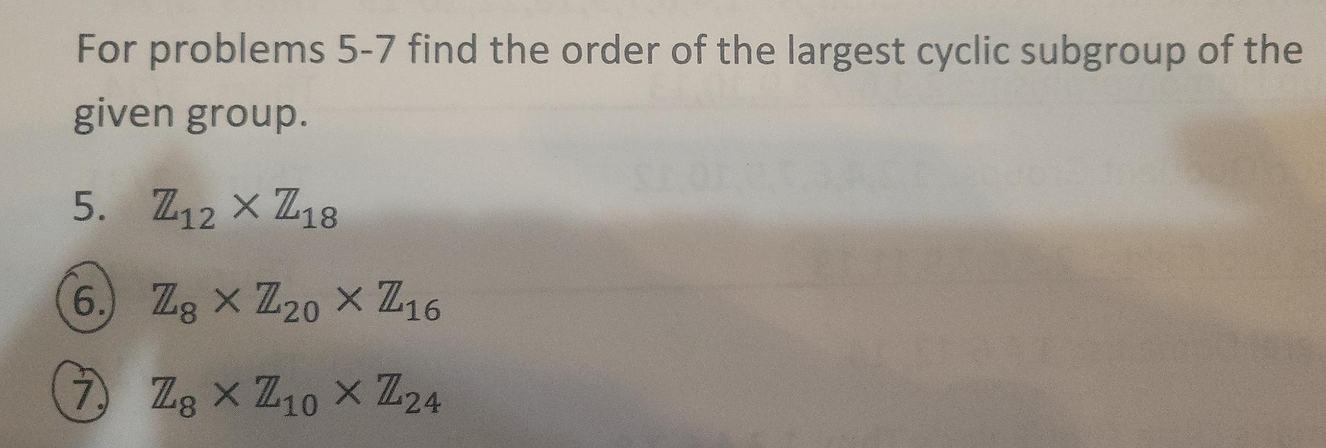 Solved 1.) List all of the elements of the group Z2 X Z3 and