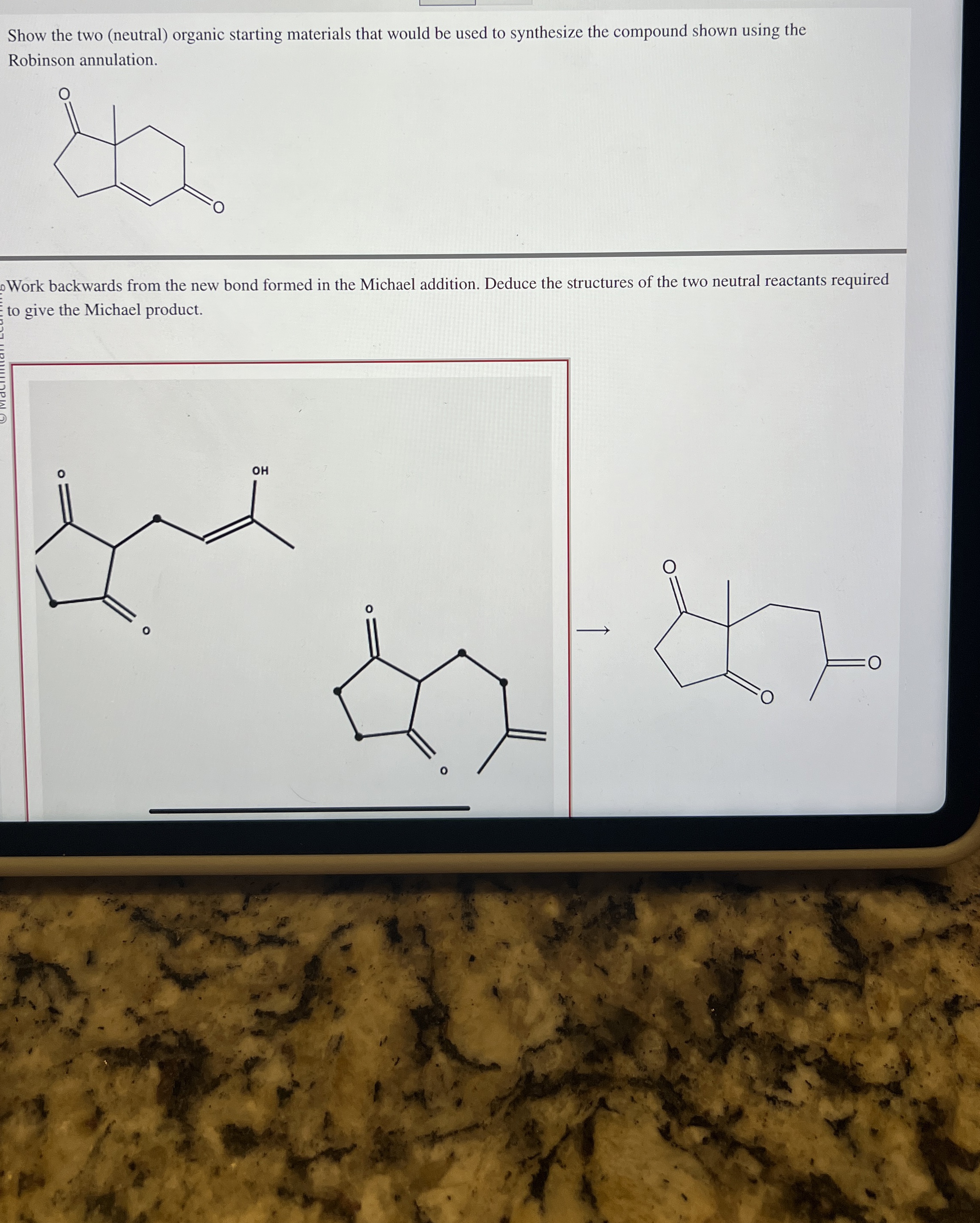 Solved Show the two (neutral) ﻿organic starting materials | Chegg.com