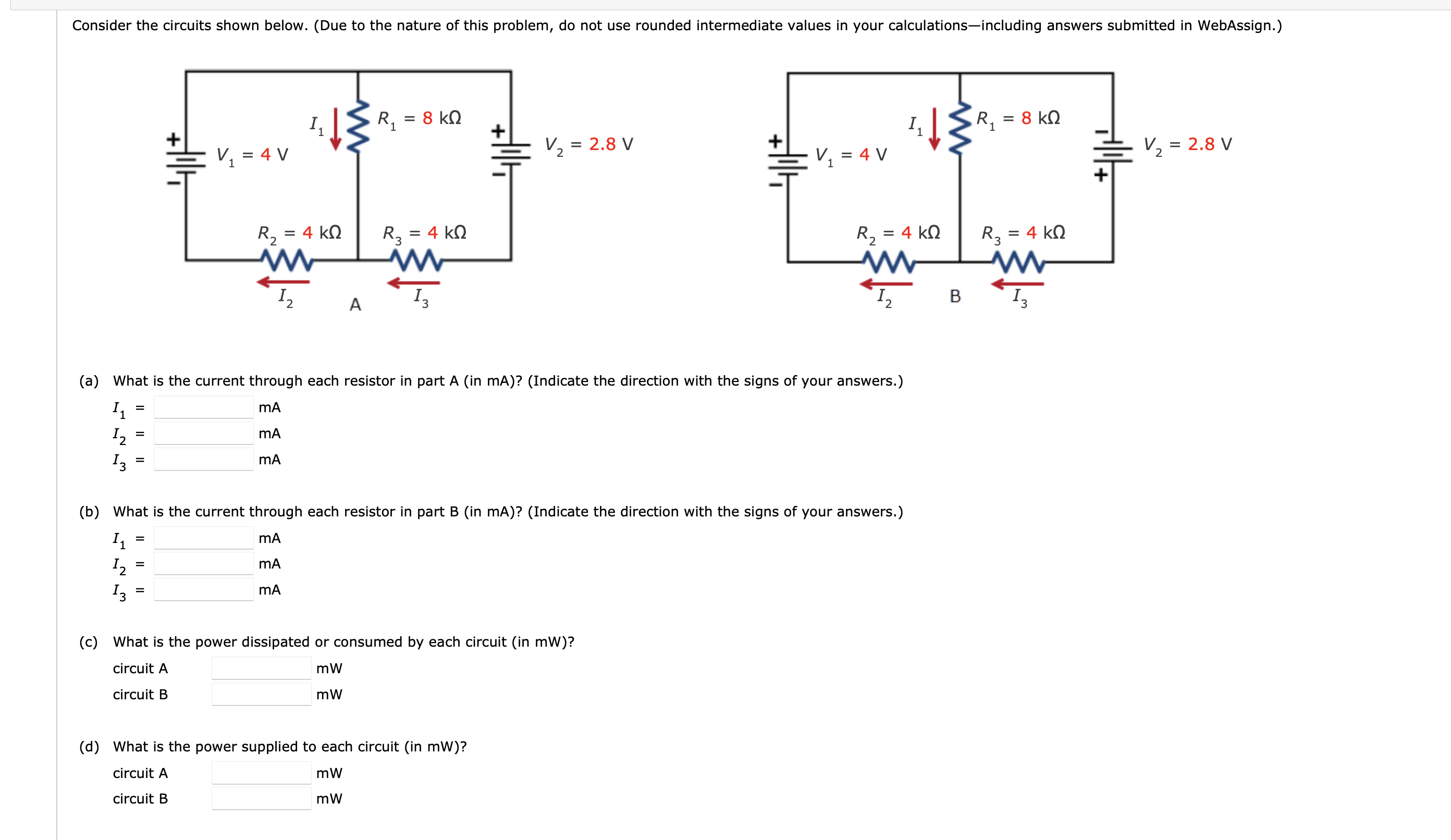Solved (a) ﻿What is the current through each resistor in | Chegg.com