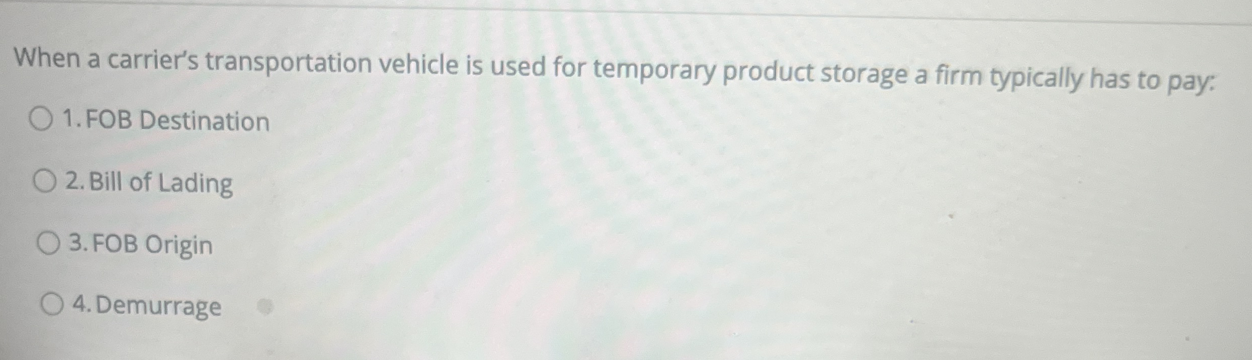 Solved When a carrier's transportation vehicle is used for