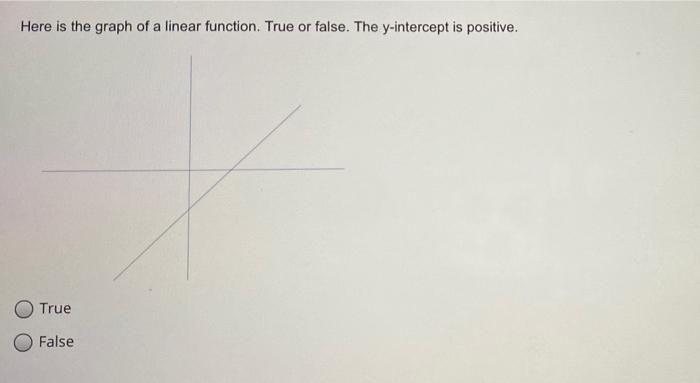 Solved Here is the graph of a linear function. True or | Chegg.com