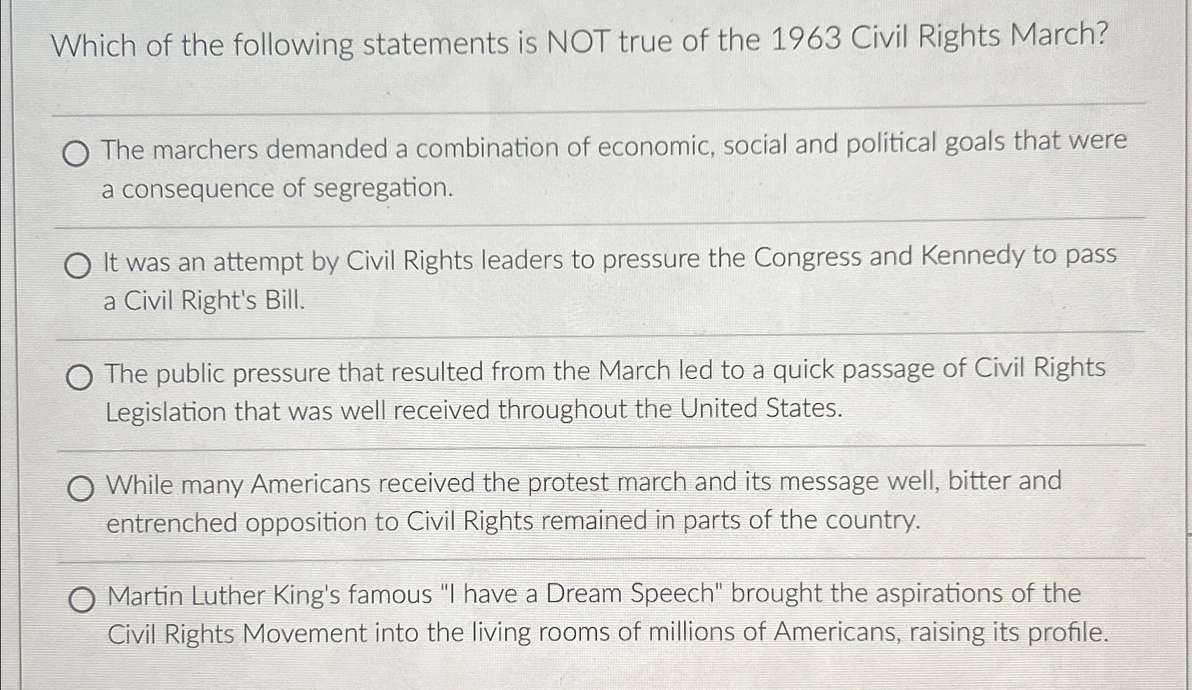 Solved Which of the following statements is NOT true of the