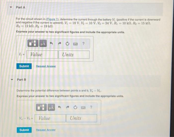 Solved For the circuit shown in (Figure 1), determine the | Chegg.com