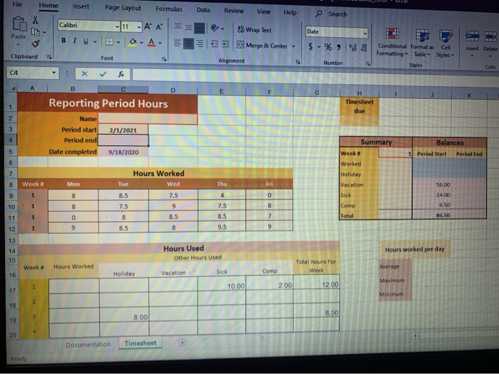 Solved 2. 3. 4. Each worksheet covers a period of 20 work | Chegg.com