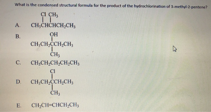pentene structural formula
