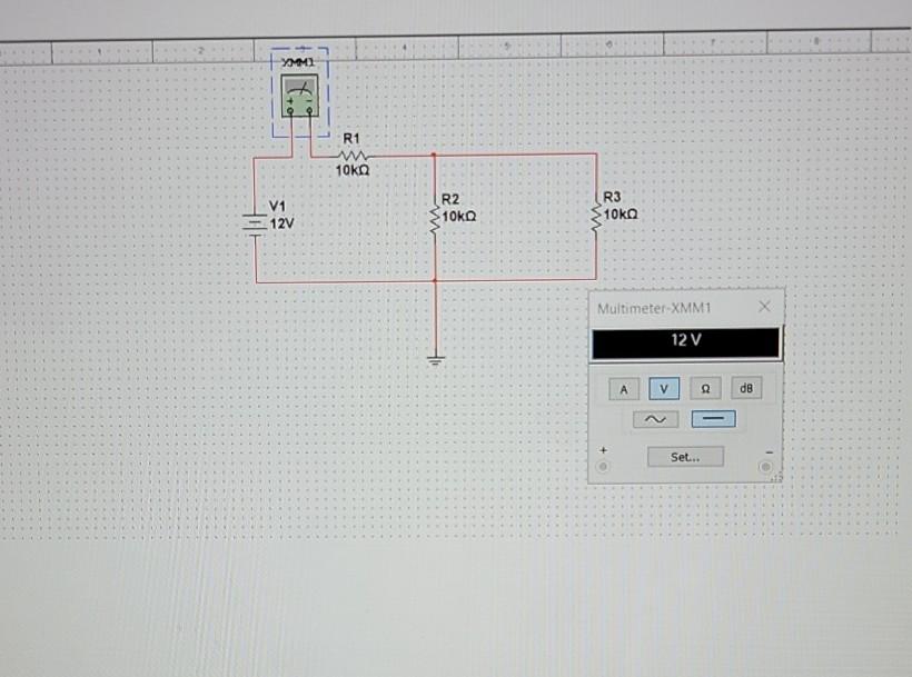 Solved XMI R1 10K V1 12V R2 10kg R3 10kg MultimeterXMM1 X Х