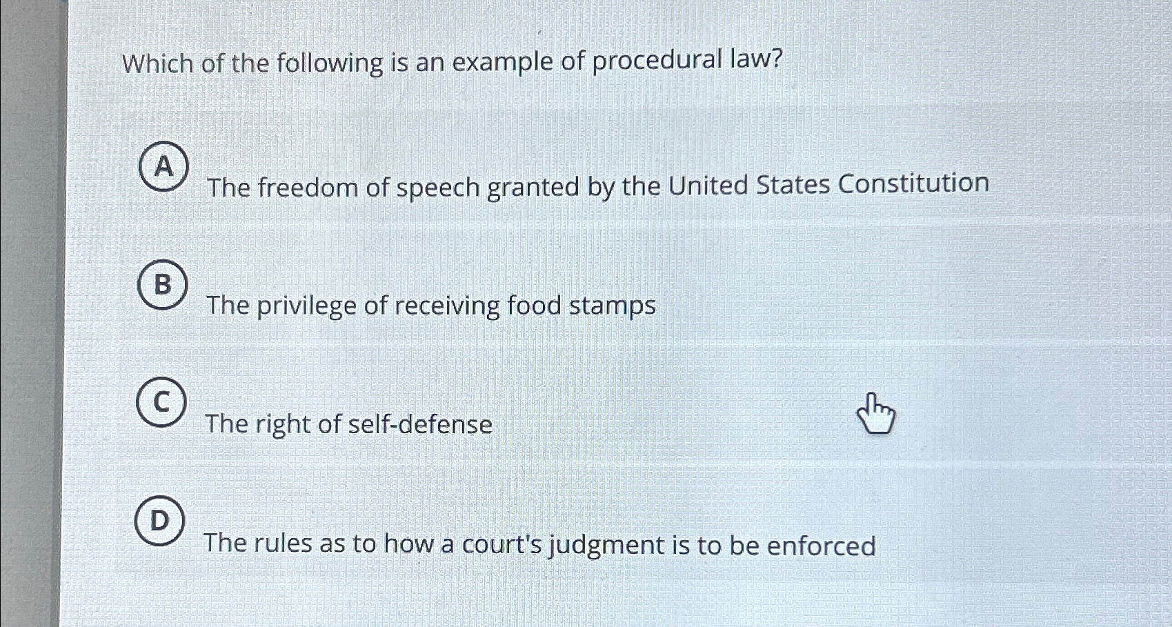Solved Which of the following is an example of procedural | Chegg.com