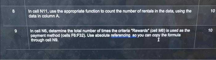 Solved 8 In cell N11, use the appropriate function to count | Chegg.com