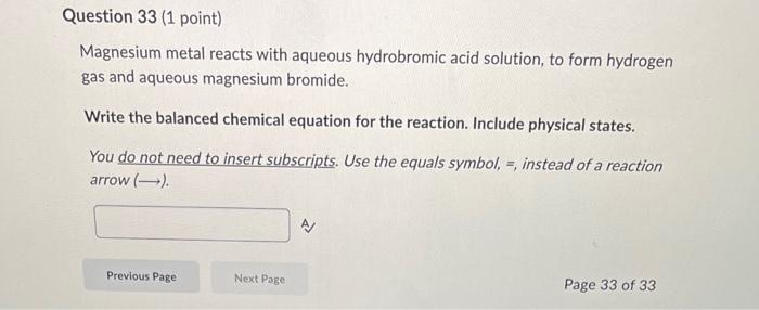 Solved The following equilibrium reaction is part of the | Chegg.com