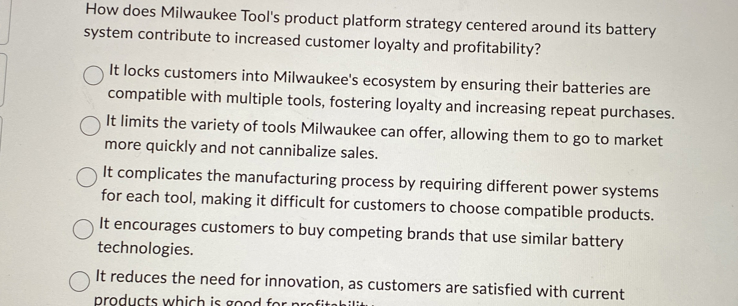 Solved How Does Milwaukee Tool's Product Platform Strategy | Chegg.com