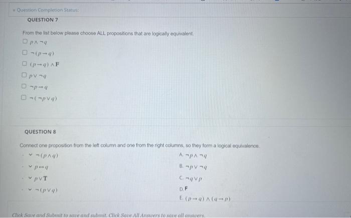 Solved From the list below ploase choose ALL propositions | Chegg.com