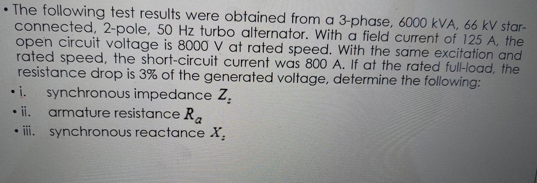 Solved • The following test results were obtained from a | Chegg.com