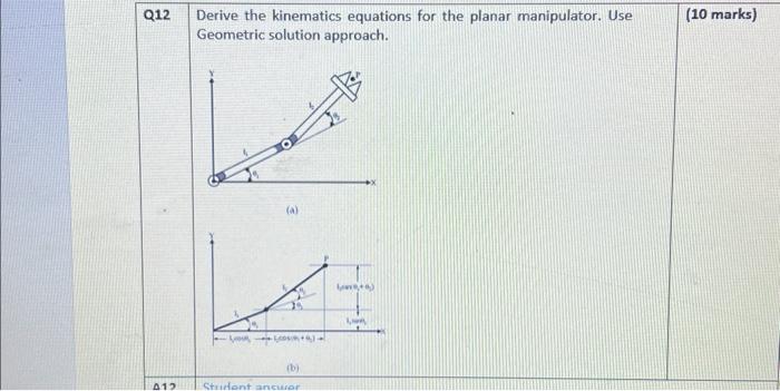 Solved Derive the kinematics equations for the planar | Chegg.com