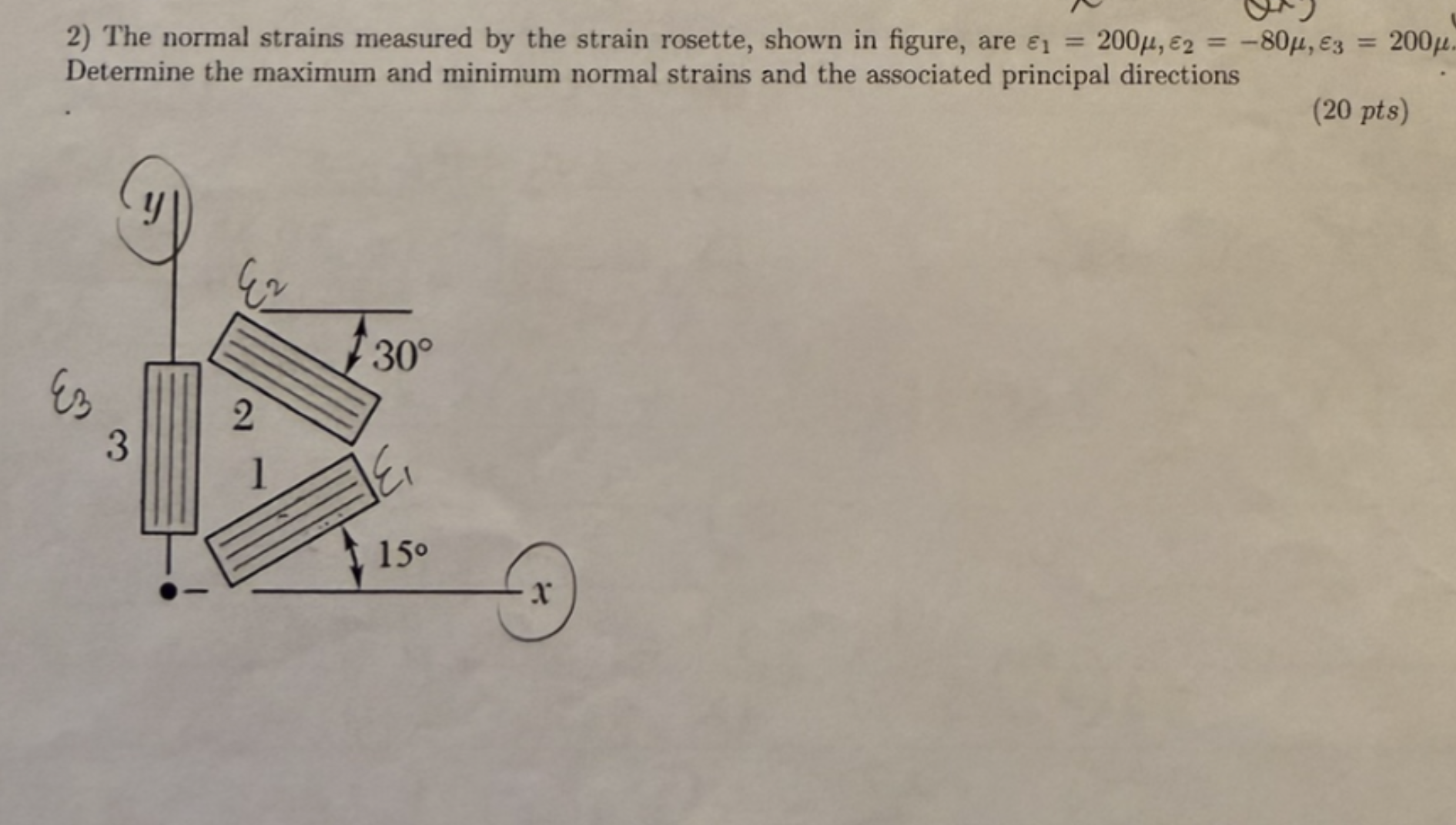 Solved The normal strains measured by ﻿the strain rosette, | Chegg.com