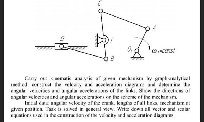 Solved C A 1 D 01 0,=const B Carry out kinematic analysis of | Chegg.com