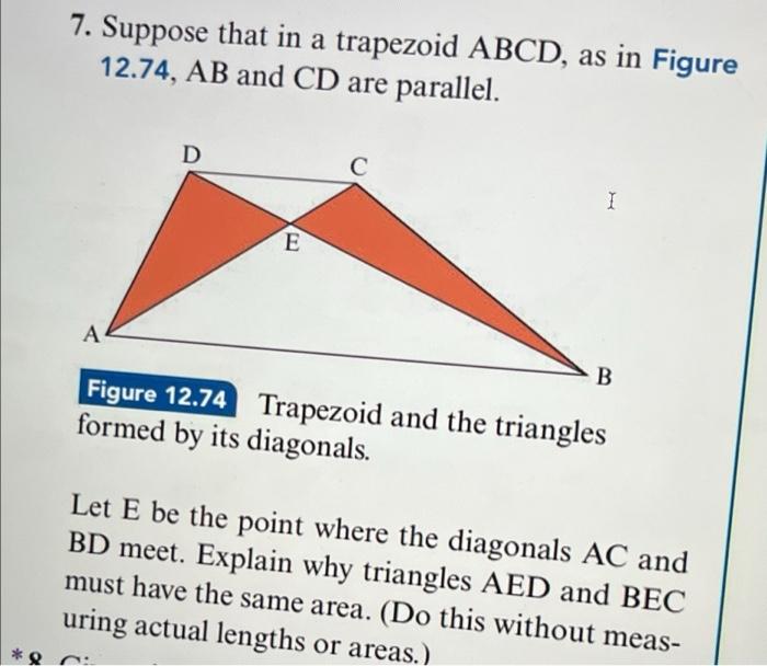 Solved 7. Suppose That In A Trapezoid ABCD, As In Figure | Chegg.com