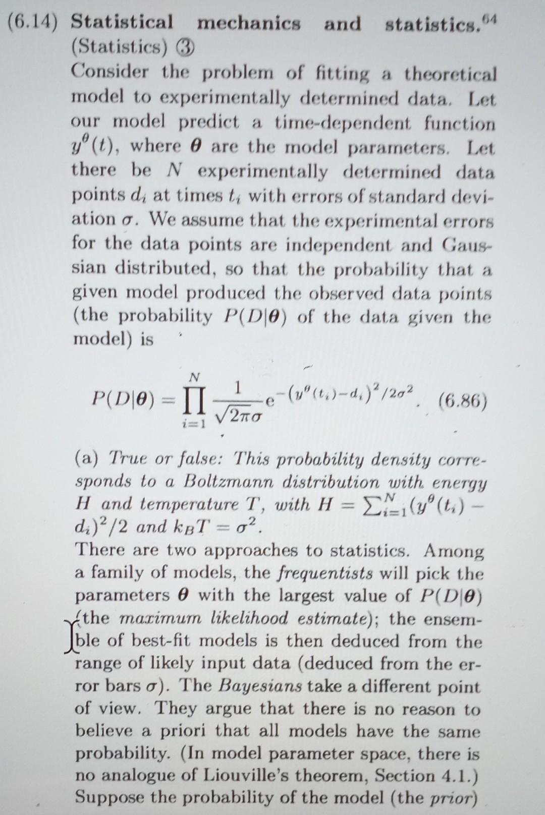 Solved How Would I Answer A Statistical Mechanics Problem | Chegg.com