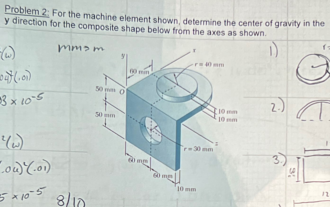 Solved Problem 2: For the machine element shown, determine | Chegg.com