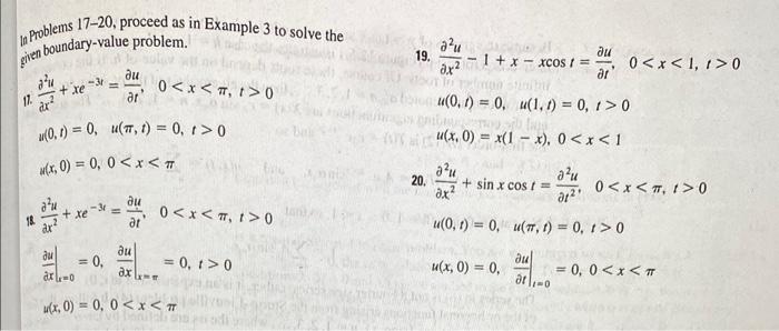 Solved |a problems 17-20, proceed as in Example 3 to solve | Chegg.com