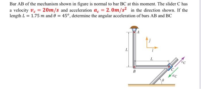 Solved Bar AB of the mechanism shown in figure is normal to | Chegg.com