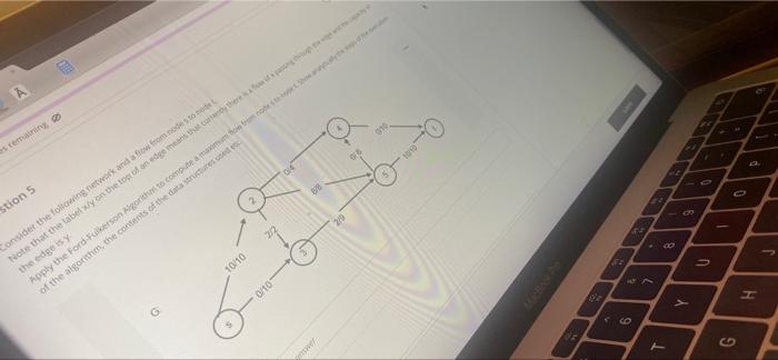 Solved A es remaining stion 5 Consider the following network | Chegg.com