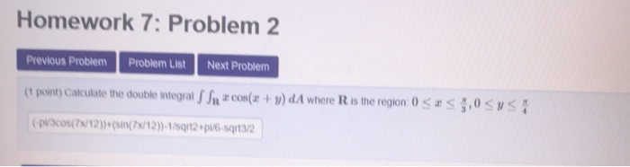 Solved Homework 7: Problem 2 Previous Problem Problem List | Chegg.com