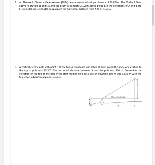 Emp Distance Calculation Solved 5. An Electronic Distance Measurement (EDM) device | Chegg.com