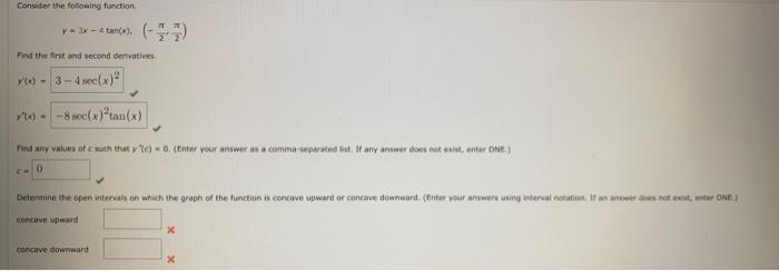 Solved Consider the following function. y=2x−4tan(x),(−2π2π) | Chegg.com