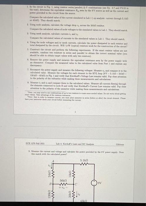 Solved 9. Measure the current and voltage and calculate the | Chegg.com