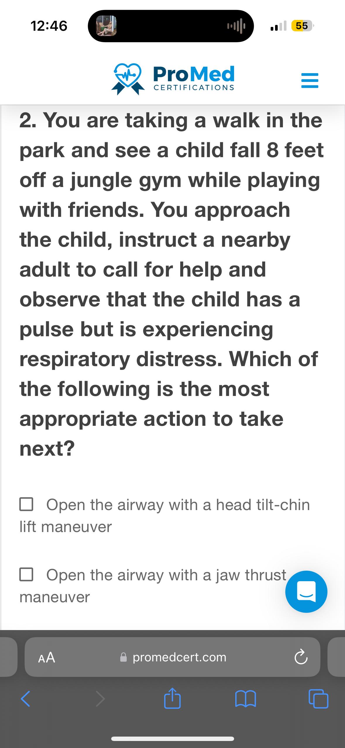 Solved 12:46PromedCERTIFICATIONS2 ﻿You are taking a walk in Chegg com