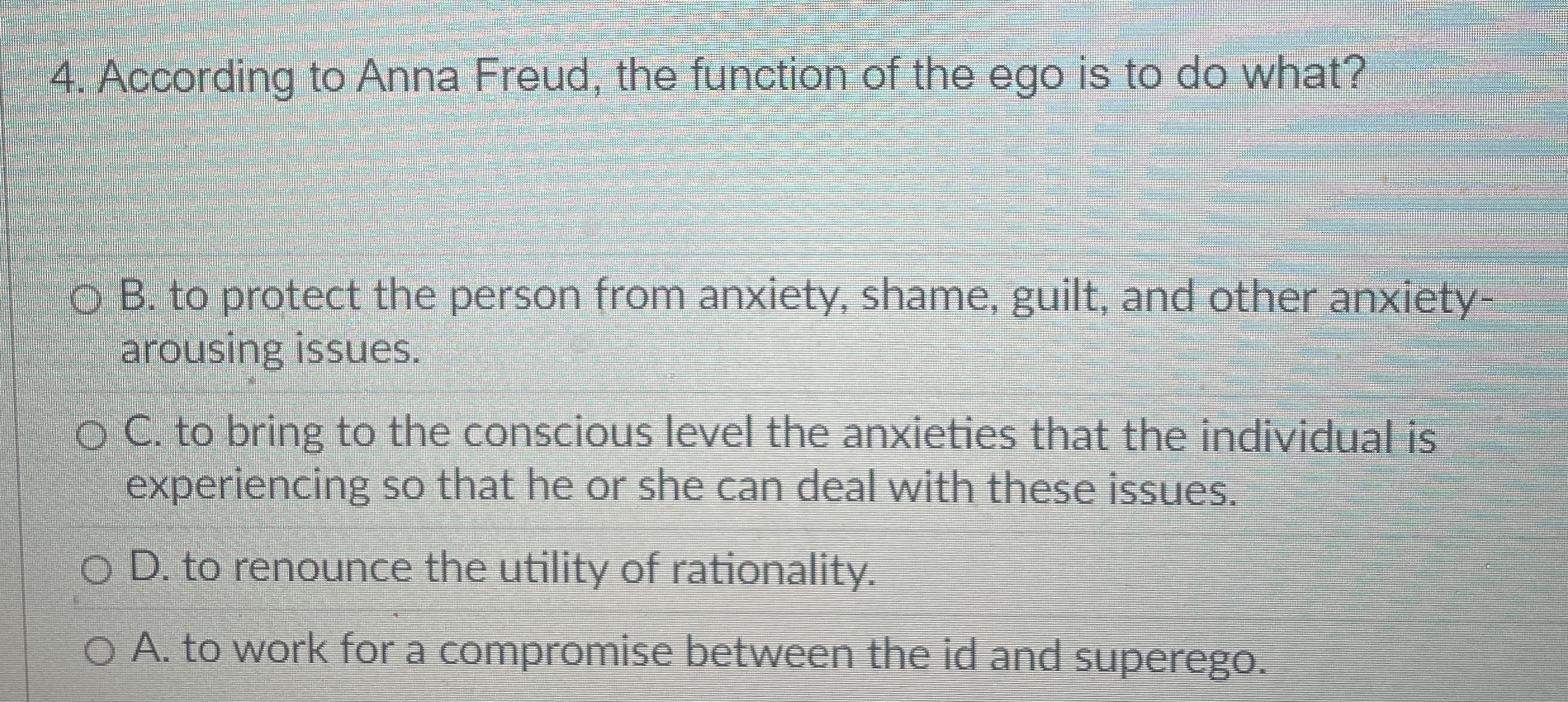 High Quality SOLUTION According To Anna Freud, The Function Of The Ego ...