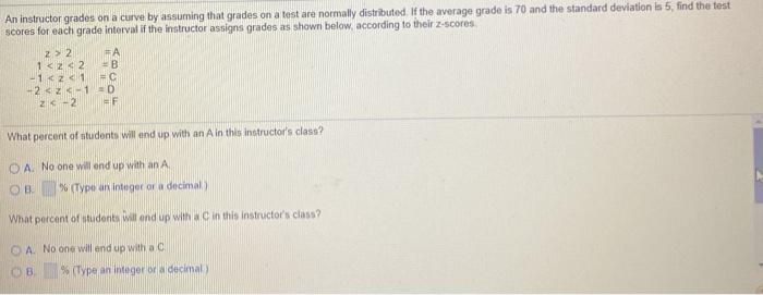 Solved An Instructor Grades On A Curve By Assuming That 