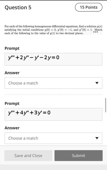 Solved Question 5 15 Points For each of the following | Chegg.com