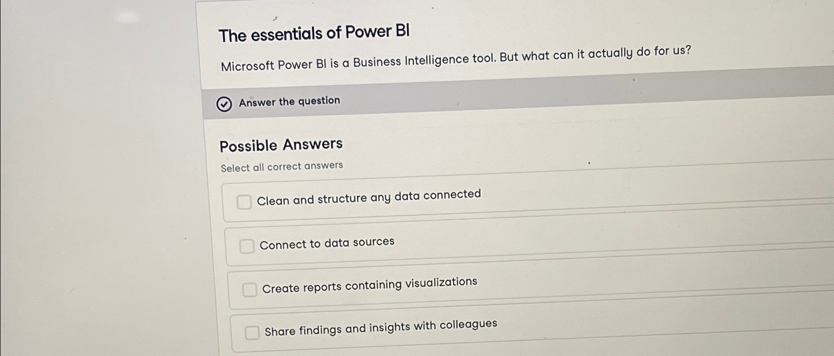 Solved The essentials of Power BIMicrosoft Power BI is a | Chegg.com