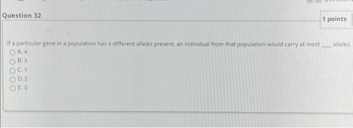 Solved Question 32 points alleles If a particular gene in a | Chegg.com