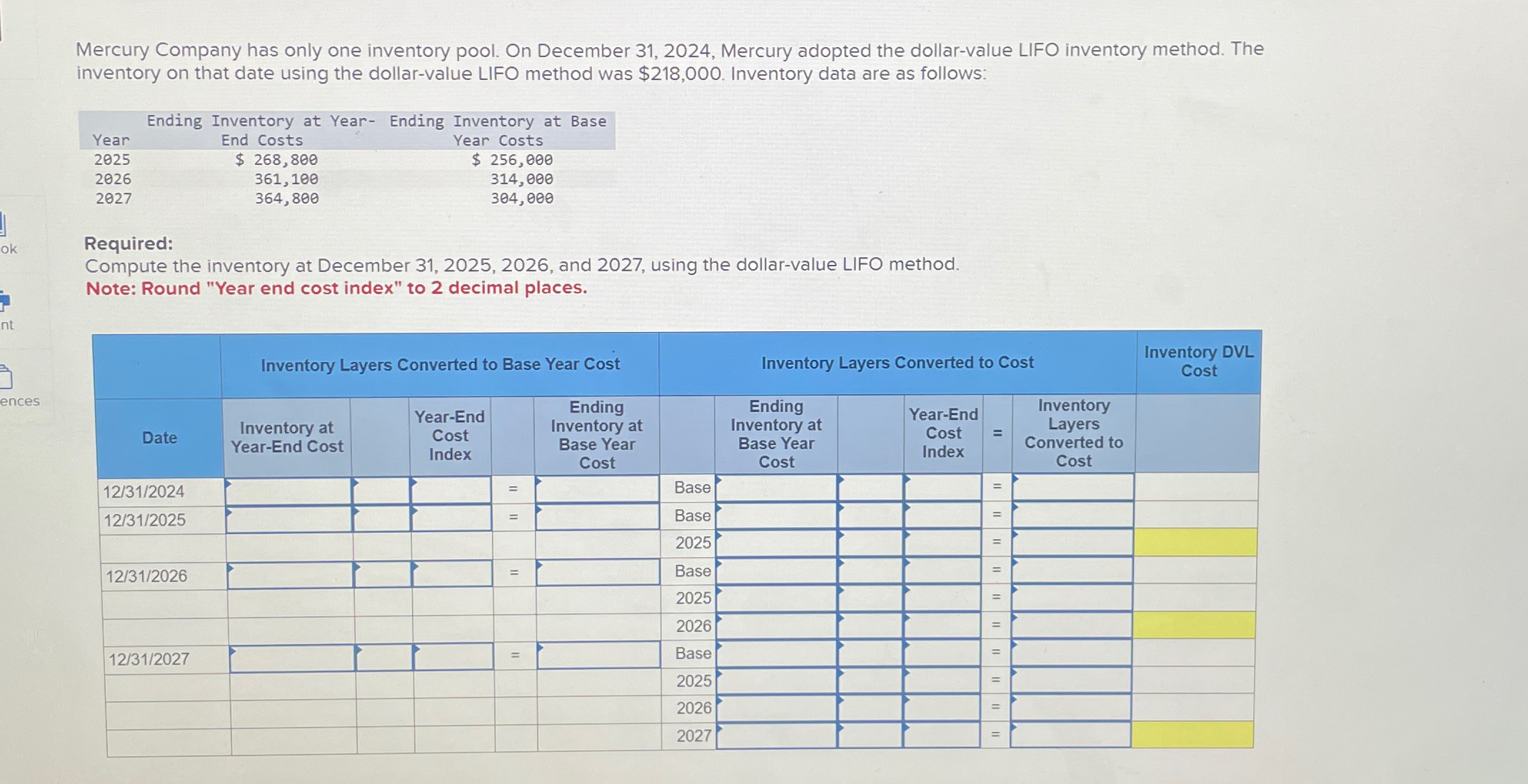Solved Mercury Company has only one inventory pool. On | Chegg.com