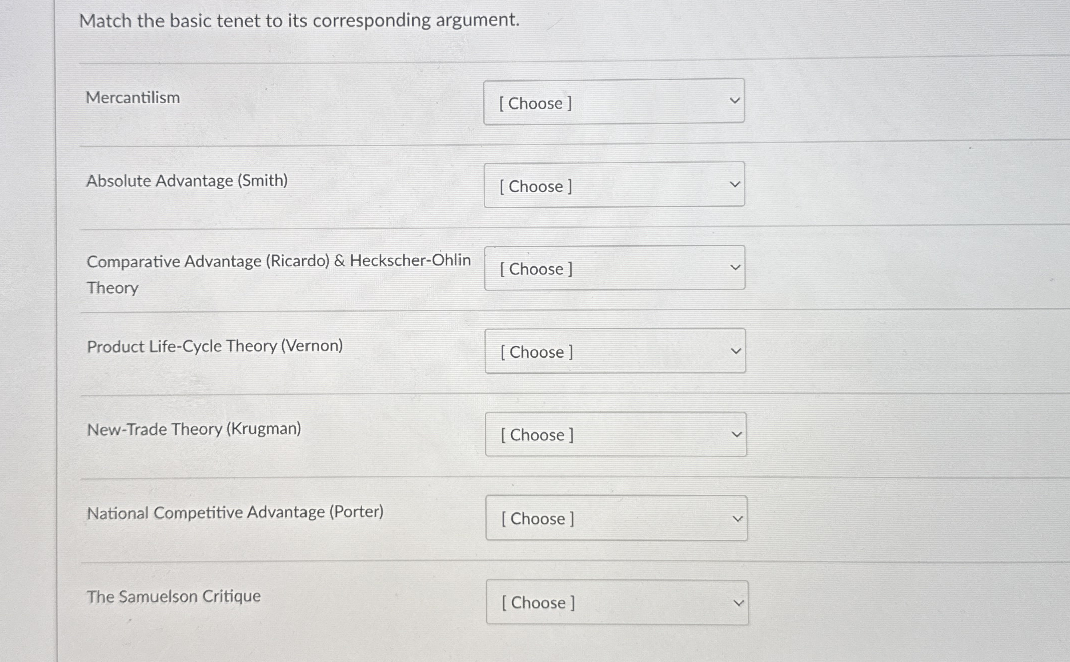 Solved Match the basic tenet to its corresponding | Chegg.com
