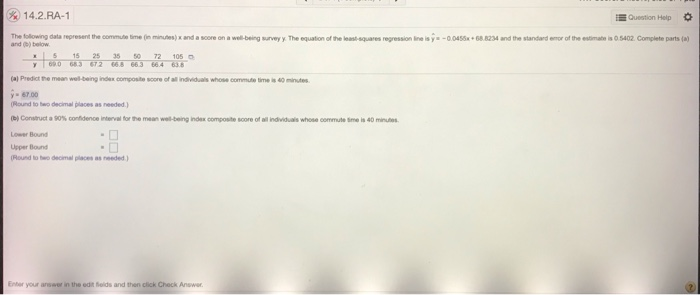 Solved Question Help * 14.2.15 Using the sample data from | Chegg.com