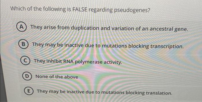 Solved Which of the following is FALSE regarding | Chegg.com