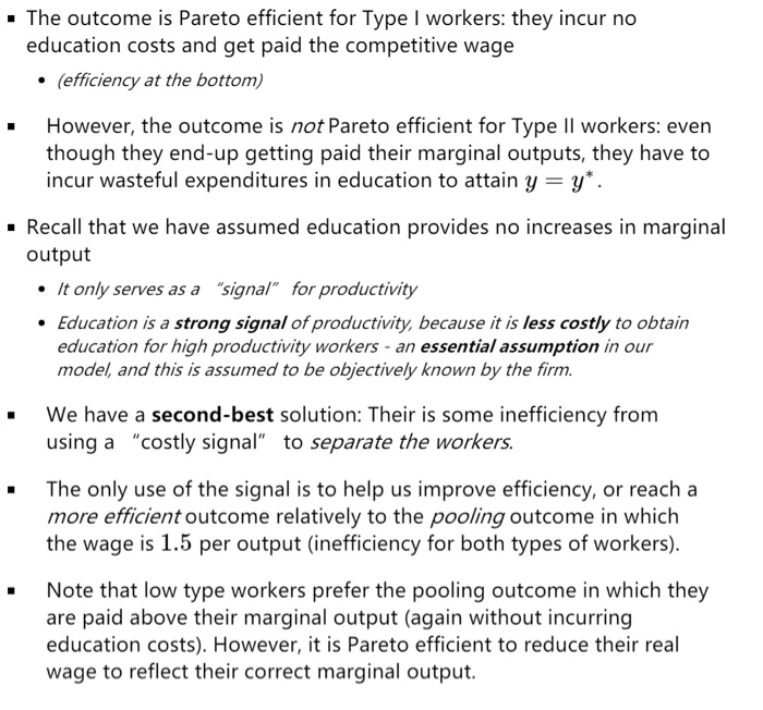 Question 2 Consider the Job Market Signalling model | Chegg.com