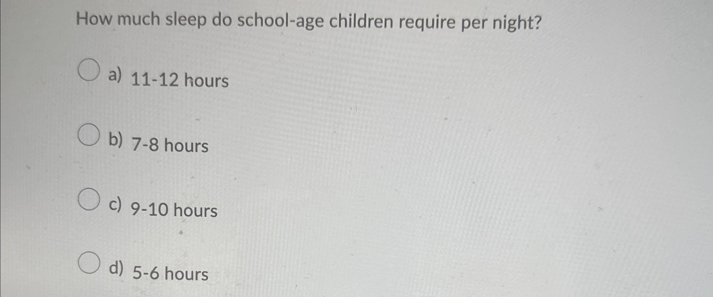 Solved How much sleep do school-age children require per | Chegg.com